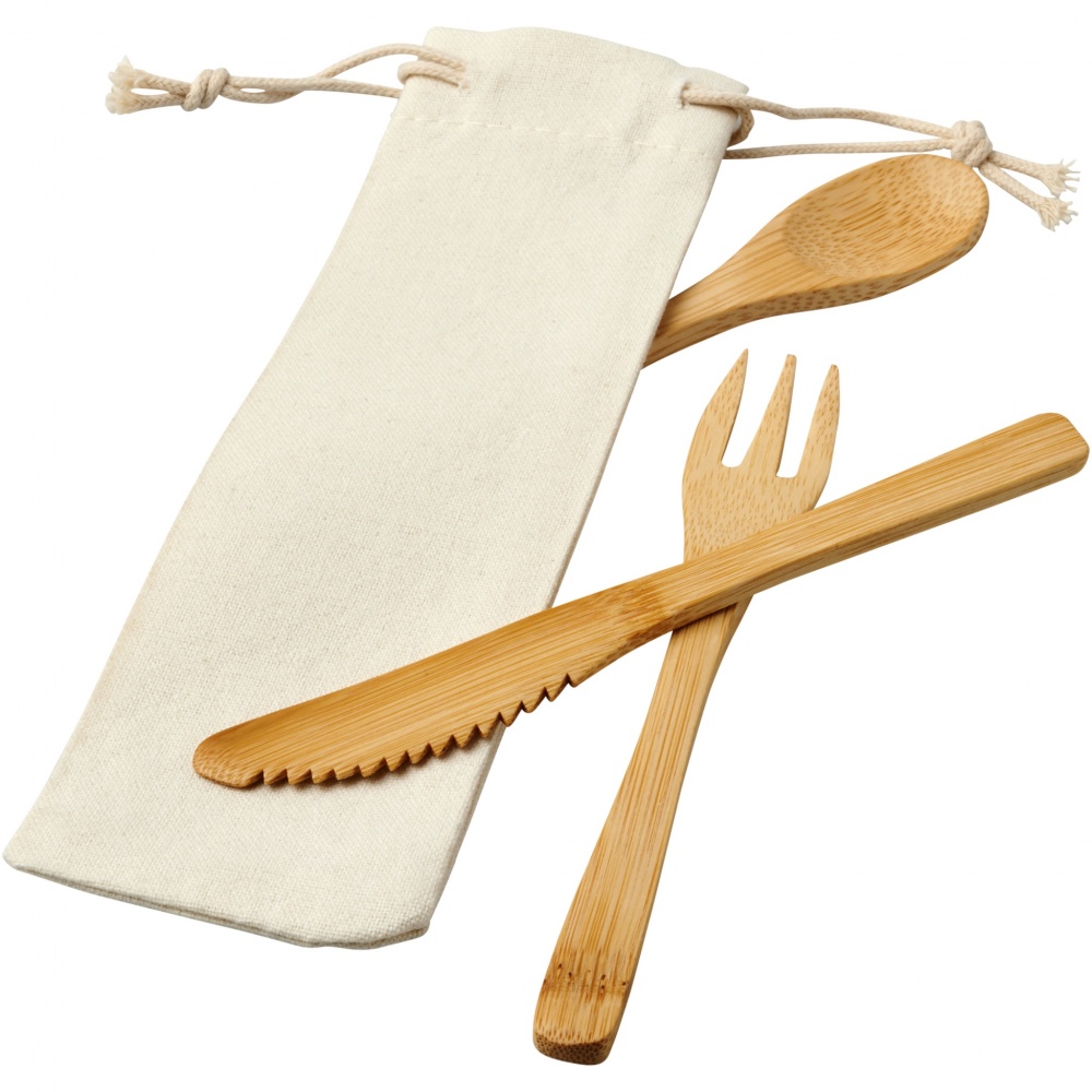 Logo trade promotional item photo of: Celuk bamboo cutlery set
